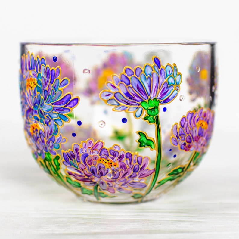 Aster Flower Glass Mug