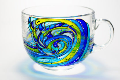 Handmade Wave Coffee Mug  17 oz